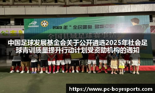 中国足球发展基金会关于公开遴选2025年社会足球青训质量提升行动计划受资助机构的通知